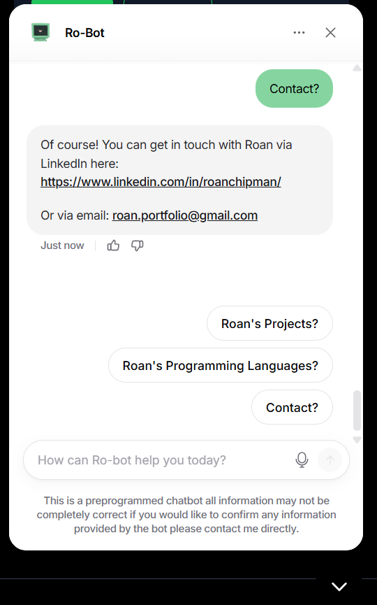 Chatbot preview
